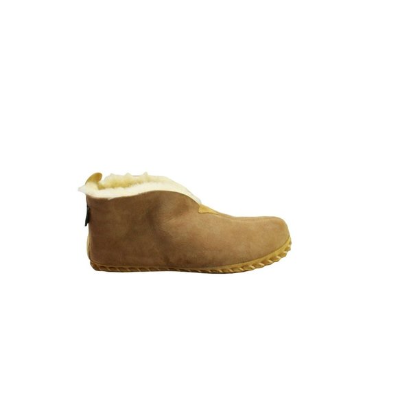 L.L. Bean Other - LL Bean Brown Suede Slip On Shearling Lined Ankle Slipper Boot Size 13 M